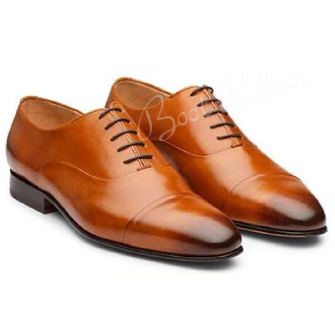 Leather  Captoe Oxfords Shoes